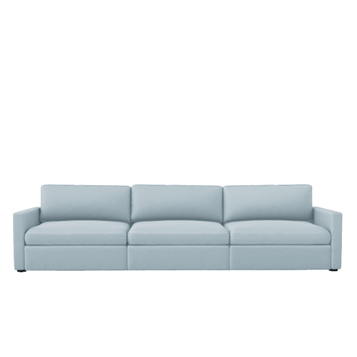 Lucie Grande 3-Sitssoffa Baby Blue. Lucie är en djup och rymlig modulsoffa i ljusblå chenille.