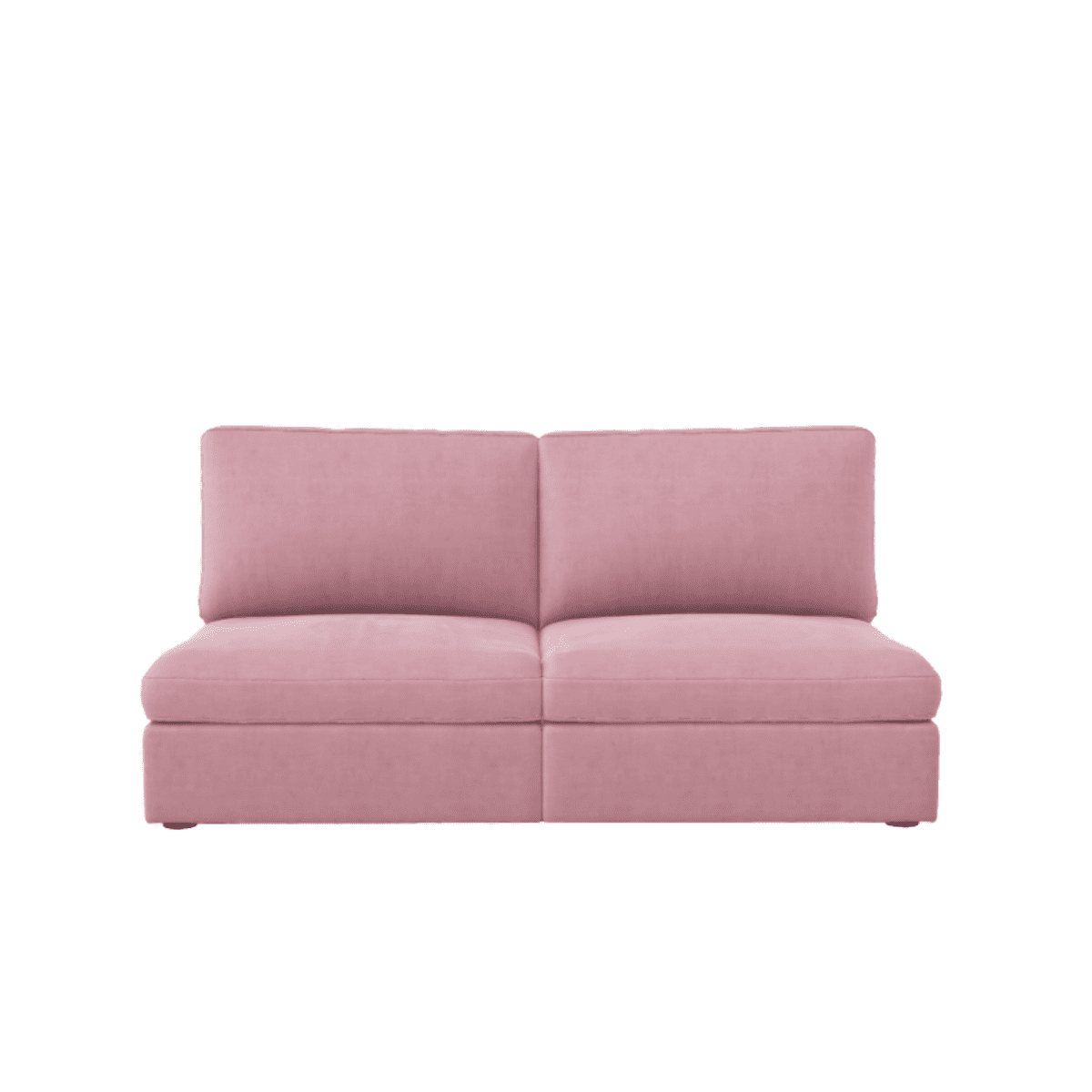 Lucie Grande 2-Sitssoffa (utan armstöd) Dusty Pink. Lucie är en djup och rymlig modulsoffa i rosa sammet.