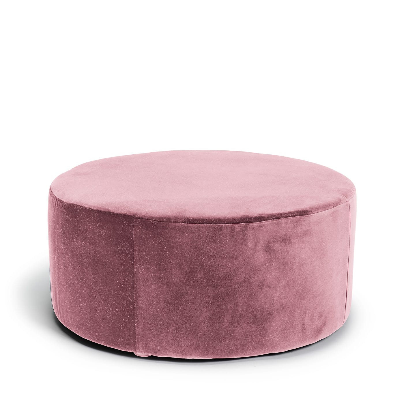 Blanca rund fotpall puff sittpuff sammetspuff i rosa sammet Melimeli
