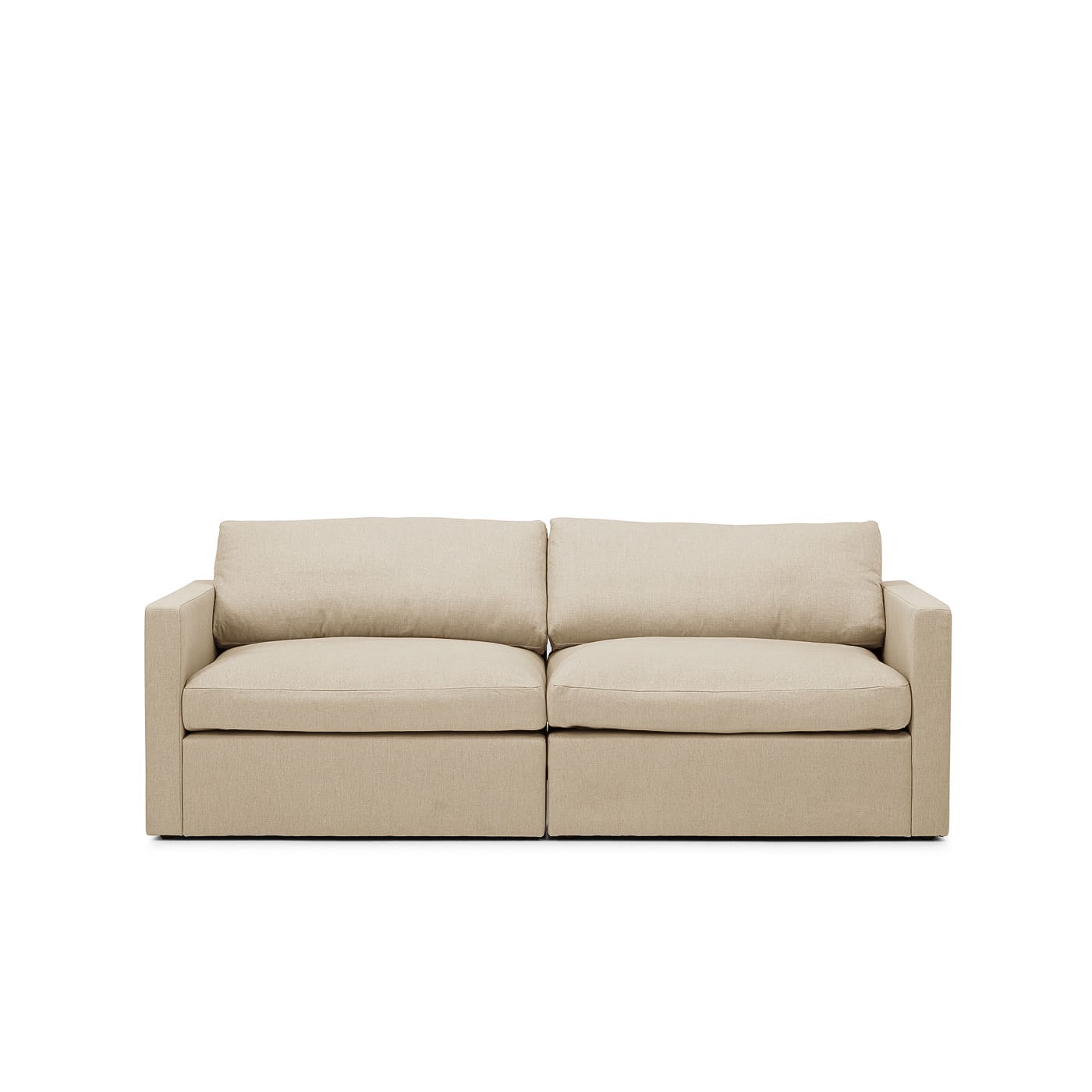 Lucie Grande 2-Sitssoffa Khaki är en modulsoffa i beige linne från Melimeli