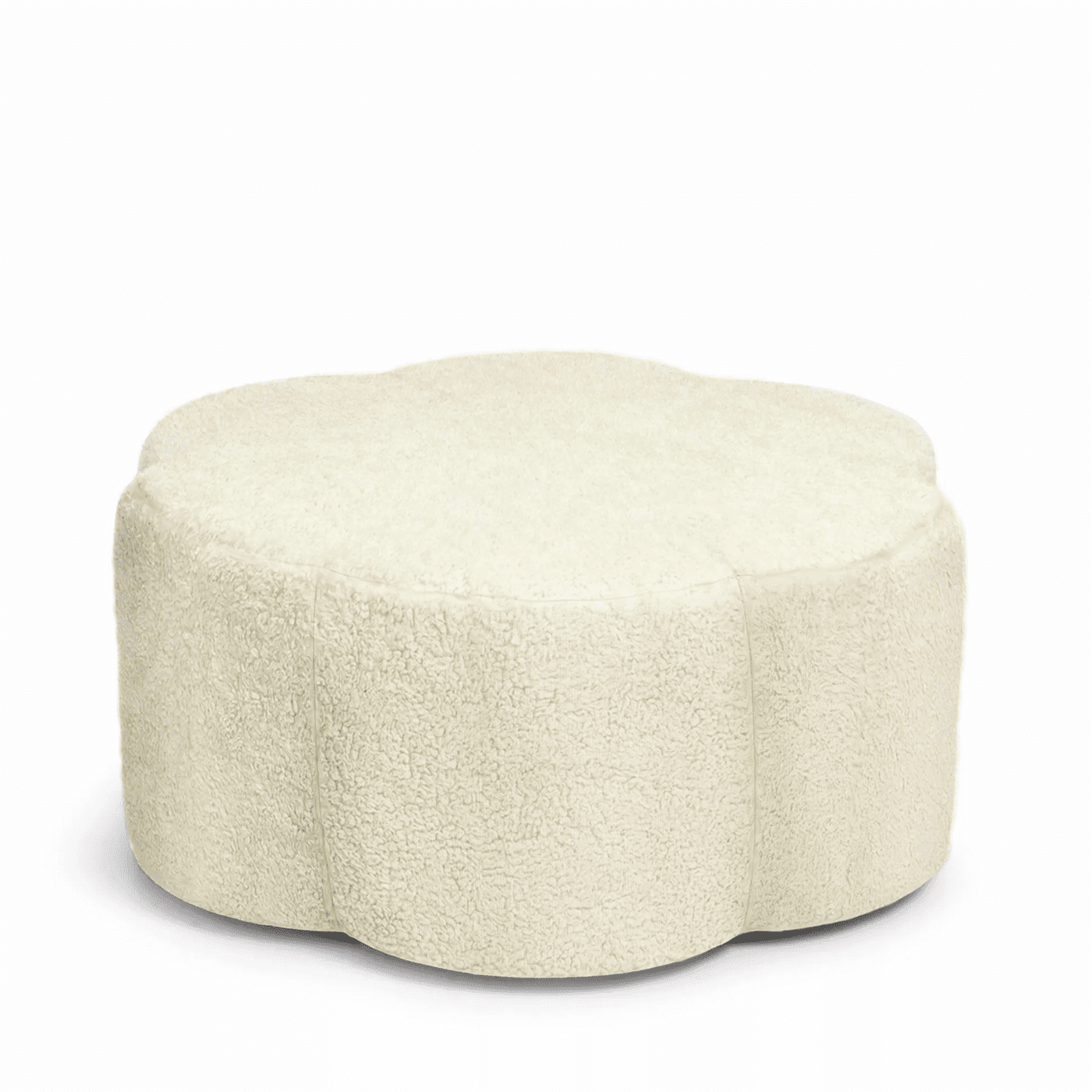 Flora fotpall sittpuff puff vit teddy Melimeli