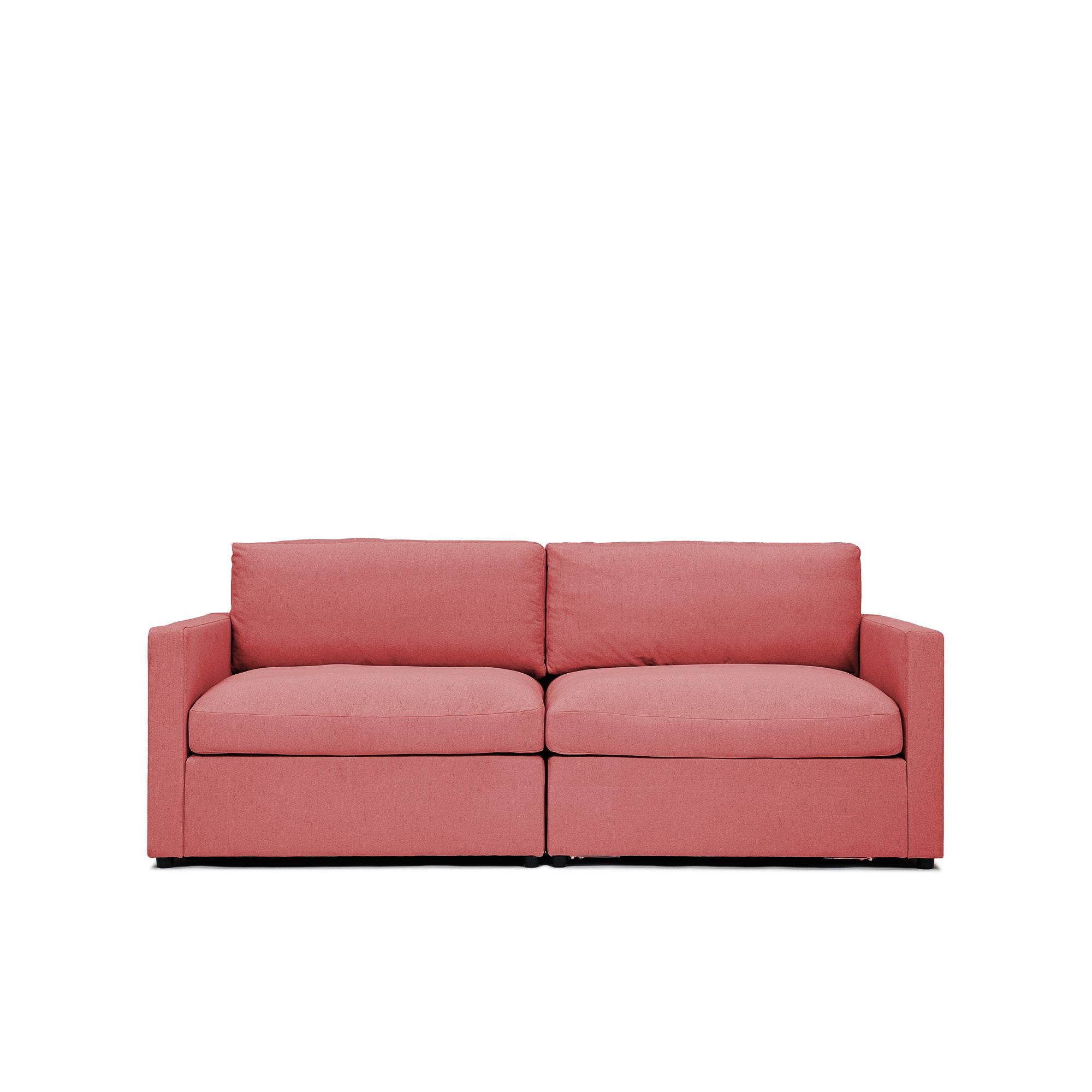 Lucie 2-sitssoffa i rosa röd chenille från Melimeli
