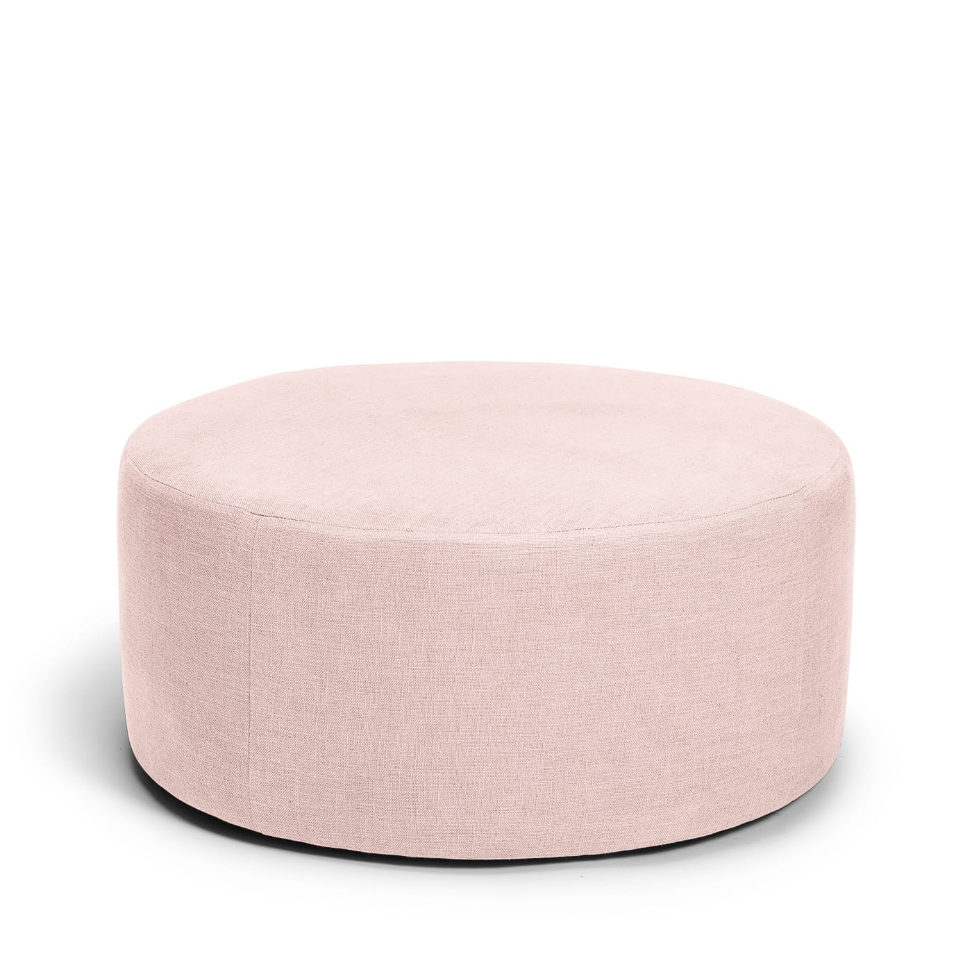 Blanca rund fotpall puff sittpuff i rosa linne Melimeli