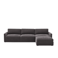 Lucie Grande 3-Seat Sofa (With Ottoman) Greige