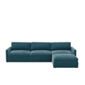 Lucie Grande 3-Seat Sofa (With Ottoman) Petrol