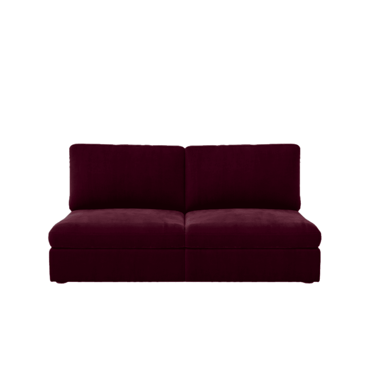 Lucie Grande 2-Sitssoffa (utan armstöd) Ruby Red. Lucie är en djup och rymlig modulsoffa i röd sammet.