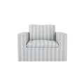 Luca Striped Light Blue Armchair