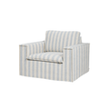 Luca Striped Light Blue Armchair