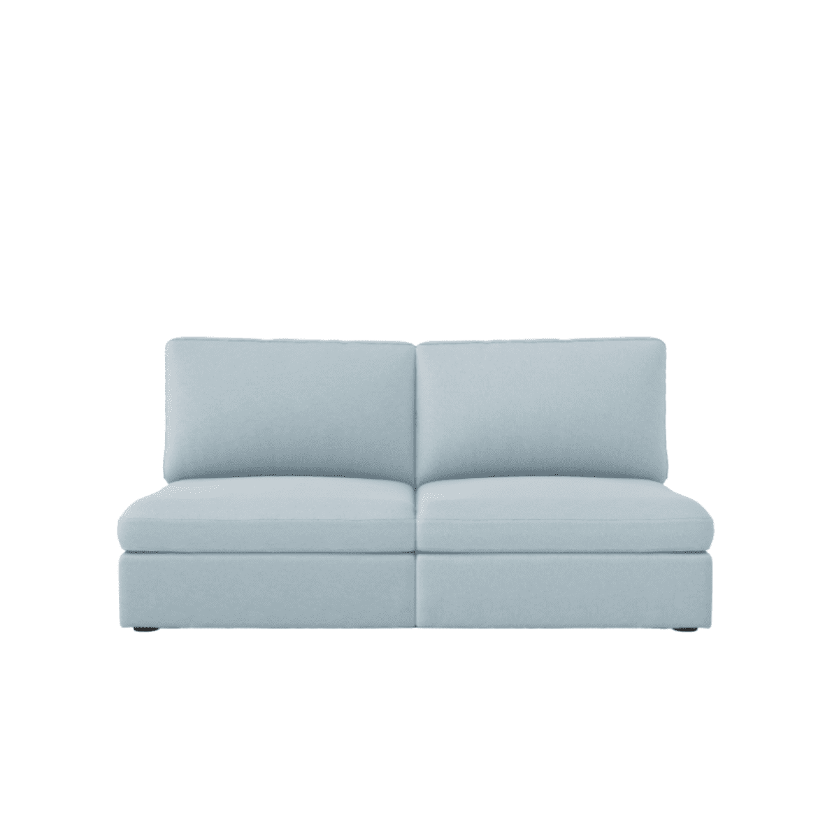 Lucie Grande 2-Sitssoffa (utan armstöd) Baby Blue. Lucie är en djup och rymlig modulsoffa i ljusblå chenille.