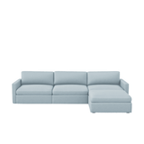 Lucie Grande 3-Seat Sofa (With Ottoman) Baby Blue