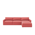 Lucie Grande 3-Seat Sofa (With Ottoman) Coral