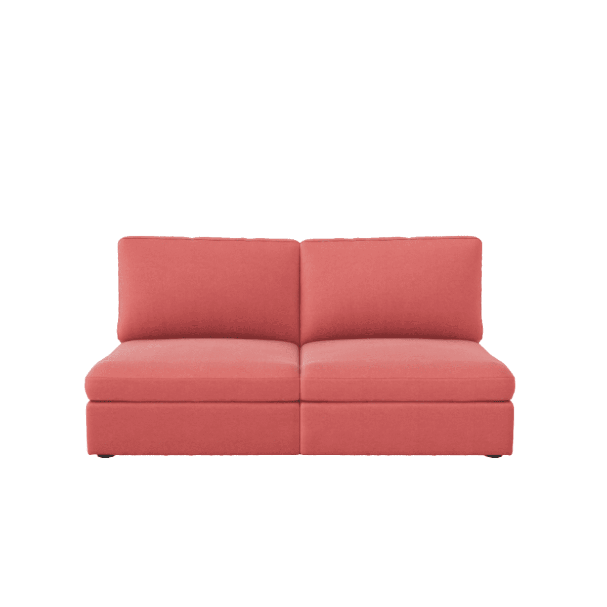 Lucie Grande 2-Sitssoffa (utan armstöd) Coral. Lucie är en djup och rymlig modulsoffa i korallröd chenille.