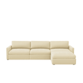 Lucie Grande 3-Seat Sofa (With Ottoman) Creme