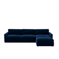 Lucie Grande 3-Seat Sofa (With Ottoman) Deep Blue