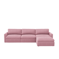 Lucie Grande 3-Seat Sofa (With Ottoman) Dusty Pink