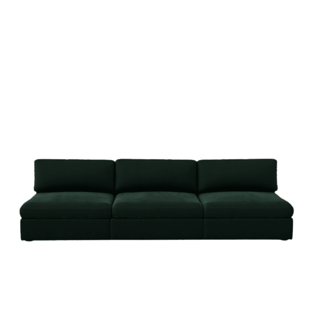 Lucie Grande 3-Sitssoffa (utan armstöd) Emerald Green. Lucie är en djup och rymlig modulsoffa i mörkgrön sammet.