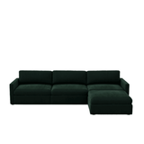 Lucie Grande 3-Seat Sofa (With Ottoman) Emerald Green