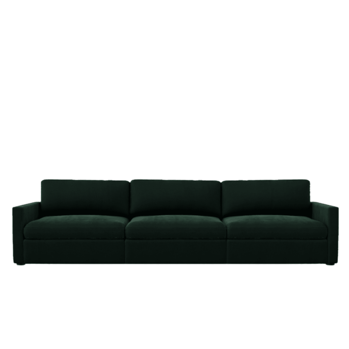 Lucie Grande 3-Sitssoffa Emerald Green. Lucie är en djup och rymlig modulsoffa i mörkgrön sammet.