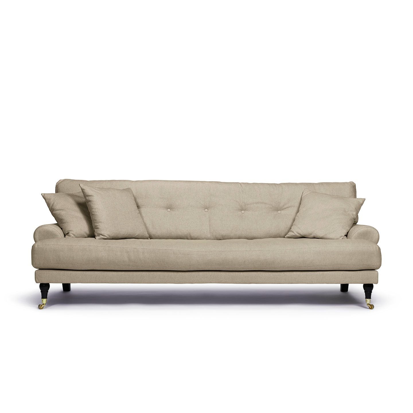 Blanca 3-sitssoffa Khaki i beige linne från Melimeli