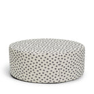 Blanca fotpall sittpuff puff prickig svarta prickar linne Melimeli