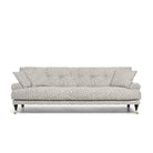 Blanca 3-Sitssoffa Prickig är en Howard-soffa i linne med svarta prickar från Melimeli