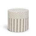 Colette Ottoman Brown Stripe/Dot