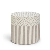Colette Ottoman Brown Stripe/Dot