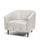 Skön fåtölj i beige grå linnetyg från Melimeli