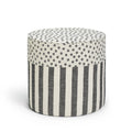 Colette Ottoman Black Stripe/Dot