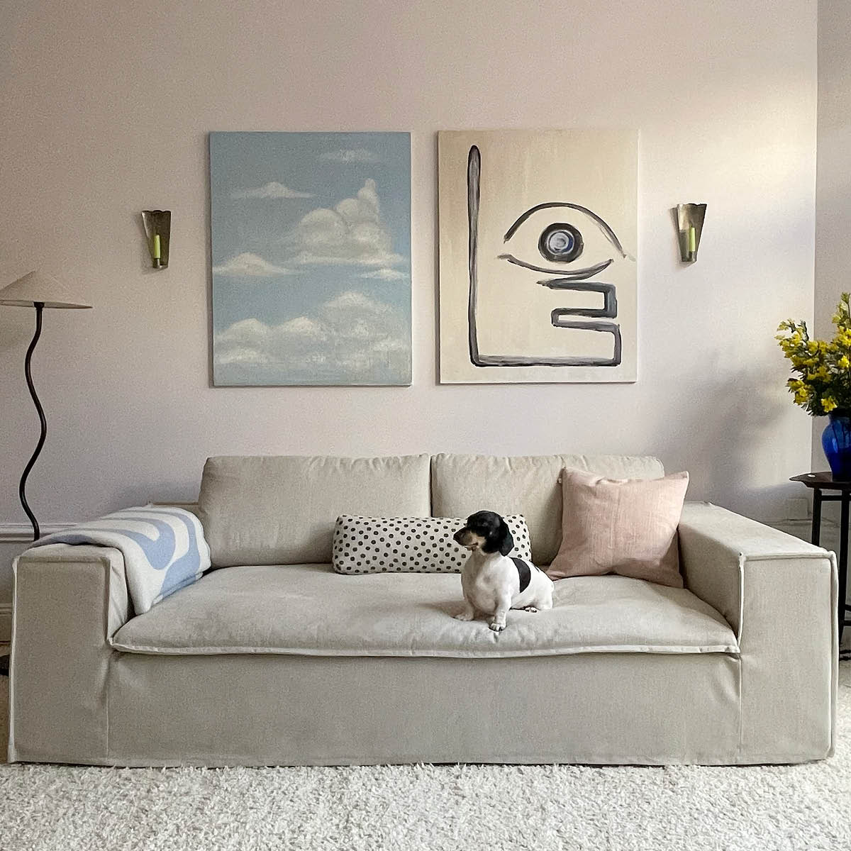 Dahlia Cushion Prickig i Luca Grande 2-Sitssoffa Off White