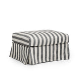 Frances Ottoman Stripe Black