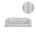 Upholstery Luca Grande 2-Seater Sofa Striped Light Blue