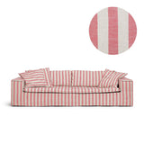 Upholstery Luca Grande 3-Seater Sofa Striped Coral