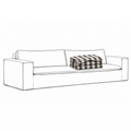 Cover Luca Original 3-Seat Sofa Stripe Black
