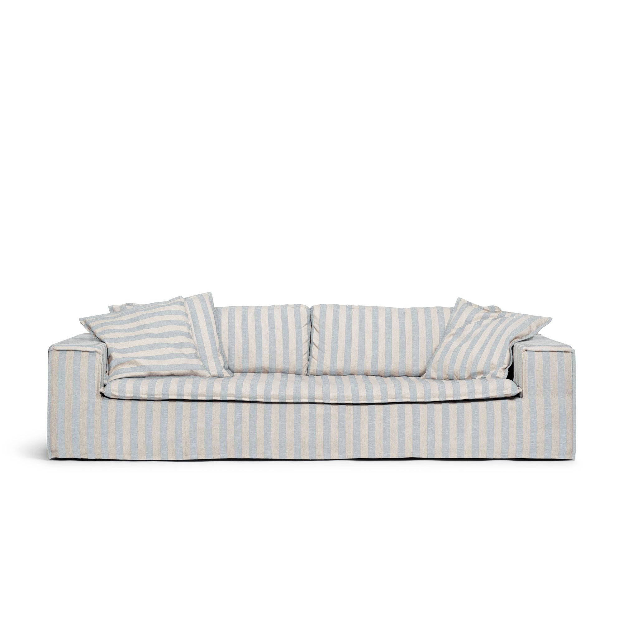Randig soffa i linne