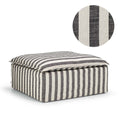Luca Footstool Cover Striped Black