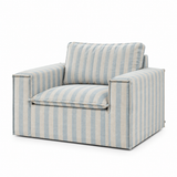 Luca Striped Light Blue Armchair