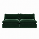 Lucie Grande 2-Seat Sofa (Without Armrests) Emerald Green