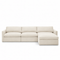Lucie Grande 3-Seat Sofa (With Ottoman) Eggshell
