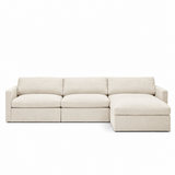 Lucie Grande 3-Seat Sofa (With Ottoman) Eggshell