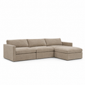 Lucie Grande 3-Seat Sofa (With Ottoman) Elephant