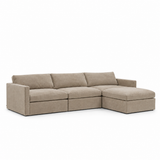 Lucie Grande 3-Seat Sofa (With Ottoman) Elephant