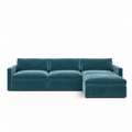 Lucie Grande 3-Seat Sofa (With Ottoman) Petrol