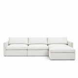 Lucie Grande 3-Seat Sofa (With Ottoman) True White