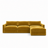 Lucie Grande 3-Seat Sofa (With Ottoman) Amber