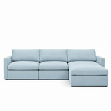 Lucie Grande 3-Seat Sofa (With Ottoman) Baby Blue