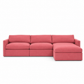 Lucie Grande 3-Seat Sofa (With Ottoman) Coral