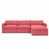 Lucie Grande 3-Seat Sofa (With Ottoman) Coral
