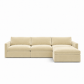 Lucie Grande 3-Sitssoffa (med fotpall) Creme