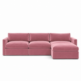 Lucie Grande 3-Seat Sofa (With Ottoman) Dusty Pink